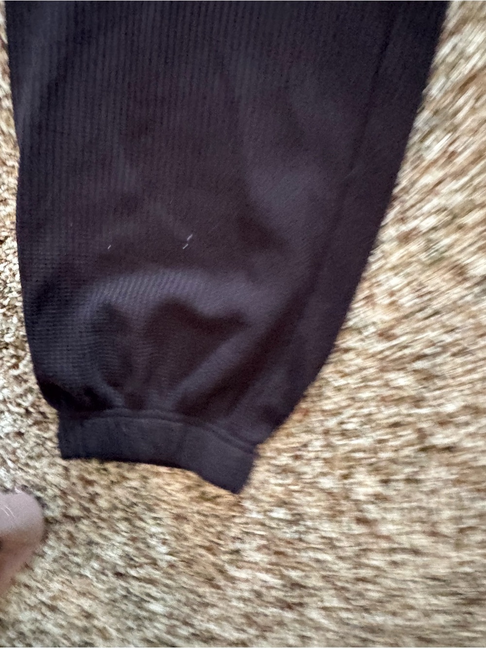 Black Ribbed Drawstring Joggers - Picture 7 of 7